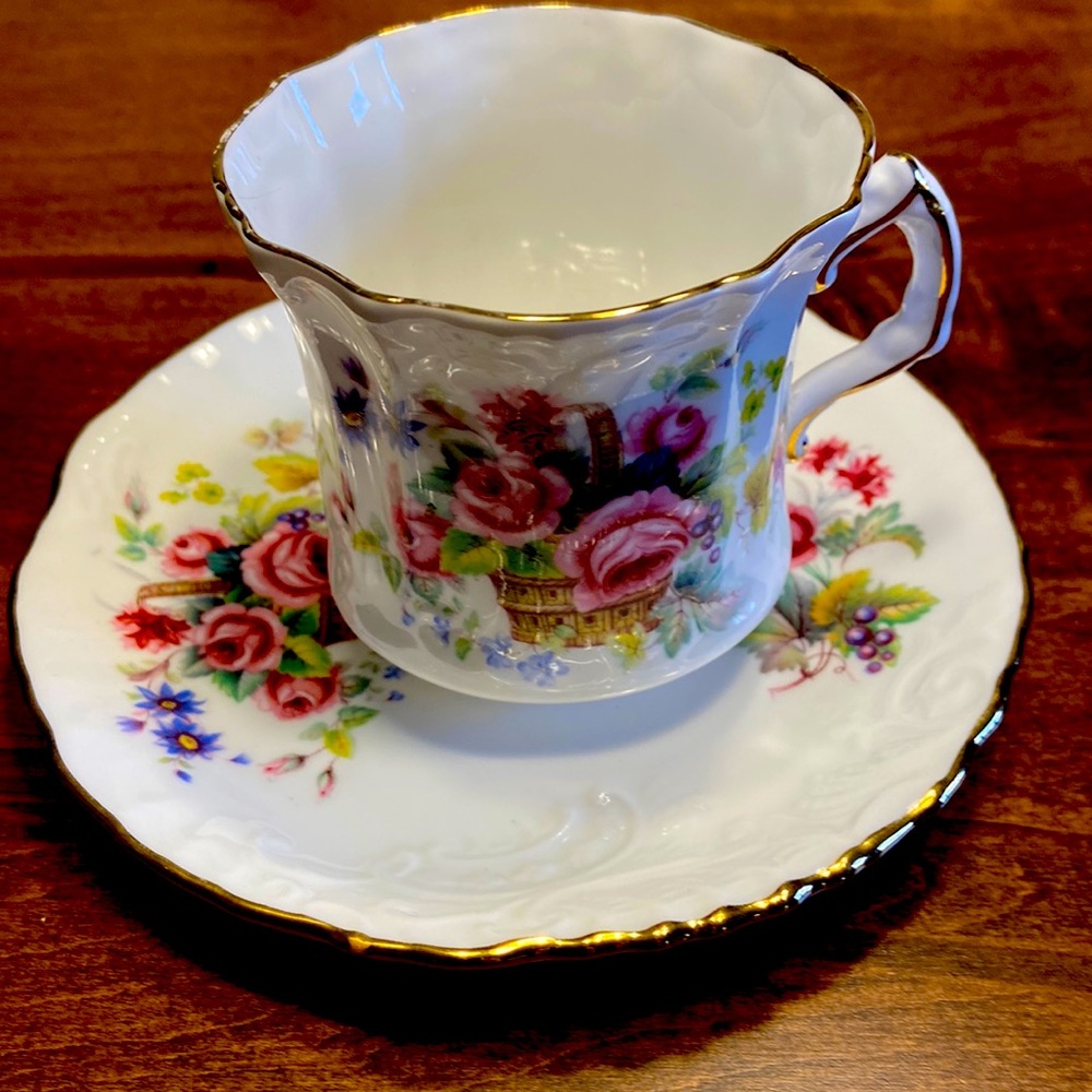 Vintage Hammersley Bone China Teacup and Saucer.